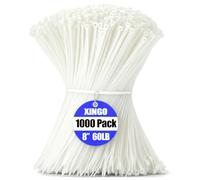 XINGO 1000 pièces Colliers de Serrage professionnelles, Blanc-200mm x 4.8mm, Autobloquant, Attache Câble Résistant aux UV, Idéale pour l'intérieur et l'extérieur