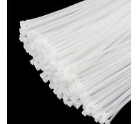 XINGO 1000 pièces Colliers de Serrage professionnelles, Blanc-300mm x 4.8mm, Autobloquant, Attache Câble Résistant aux UV, Idéale pour l'intérieur et l'extérieur