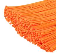 XINGO 1000 pièces Colliers de Serrage professionnelles, Orange-200mm x 4.8mm, Autobloquant, Attache Câble Résistant aux UV, Idéale pour l'intérieur et l'extérieur