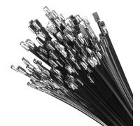XINGO Lot de 100 serre-câbles en acier inoxydable - Noir - 500 mm x 4,6 mm - Métal 304 - Serre-câbles robustes multi-usages pour enveloppement d'échappement, extérieur et baldaquin, etc