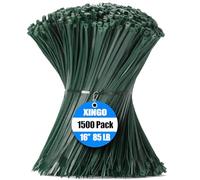 XINGO Lot de 1500 attaches autobloquantes en plastique de qualité supérieure pour une utilisation en intérieur et en extérieur, résistance à la traction de 38,6 kg, résistantes aux UV, vert jardin