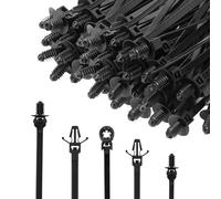 XINGO Lot de 210 attaches de câble universelles en nylon de tailles assorties, autobloquantes et résistantes aux UV, 5 tailles les plus populaires, pour attacher des câbles d'intérieur, construction