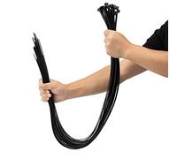 XINGO Lot de 25 serre-câbles noirs très résistants, 1200 mm x 9 mm de long, avec 80 kg, ultra forte résistance à la traction, grands serre-câbles résistants aux UV pour une utilisation en extérieur