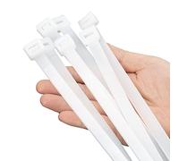 XINGO Lot de 40 attaches de câble blanches très résistantes, 500 mm x 12 mm de long avec 114 kg, ultra forte résistance à la traction, grands serre-câbles résistants aux UV pour une utilisation en