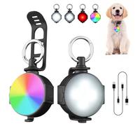 xingruyu Lot de 2 lampes LED pour collier de chien, 4 modes rechargeables par USB, étanche IP65, lumière de sécurité pour l'obscurité, Plastique