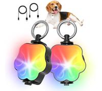 xingruyu Lot de 2 lampes pour collier de chien, 4 modes d'éclairage pour promenade nocturne, collier lumineux rechargeable par USB, étanche IP65, lumière de sécurité pour chien, Acrylonitrile