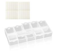 XINGSUI 10 Compartiments Boite de Rangement Plastique, Boîte de Rangement, Mini Boite Plastique, pour Ranger Perles, Boucles D'oreilles, Petites Pièces, Bricolage (6 Boîtes + 1 Étiquette Autocollante)