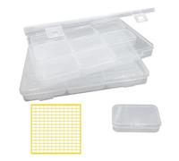 XINGSUI 2 Ensemble Boîte de Rangement Rectangulaire,Transparent Craft Keeper,Boîte de rangement en plastique,pour Perles,Bijoux, Petits Objets, Classification(avec étiquettes,1L + 9S)
