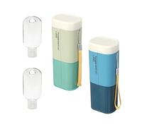 XINGSUI 2 Pièces Boîte de Rangement Portable Amovible,Porte-Dentifrice,2 Pièces Bouteilles à Crochet de 50 ML,pour Camping Ecole Voyage(Bleu,Vert)