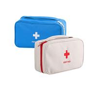 XINGSUI 2 pièces Trousse de Secours,Kit Vide de Premiers Soins,Stockage de médecine Portable,pour Le Camping Secourisme à Ménage(Bleu,Gris)