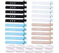 XINGSUI 20 pièces attache de câble en silicone, bande élastique de câble en silicone 10 pièces, 4 couleurs, bande de fixation en silicones pour câbles de données réutilisable