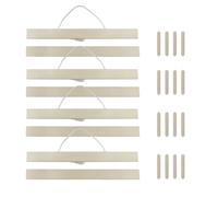 XINGSUI 4 Ensembles 21cm Affiche Rail Bois,Cadre D'Affiche,Kit de Suspension de Cadre Photo,pour Accrocher des Cartes, des Peintures à l'huile, des Photos, Poster Impression d'art