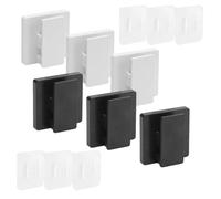 XINGSUI 6 Pièces Clips muraux auto-adhésifs en plastique, Pinces à Ressort Suspendues, Clips photo pour maison, pour maison, bureau, affiche, photo (Noir, Blanc)