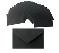 XINGSUI 80 Pièces 14,13 * 2,75 Pouces Vintage Enveloppe Kraft, Petit Enveloppe Anniversaire, Simples Flip Enveloppe Cadeau, pour Cartes Vœux, Invitations, Cadeaux, Petites Lettres (Noir)