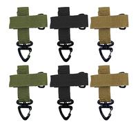 XINGSUI Lot de 6 Boucles de Rangement pour Gants,Boucle de Sangle en Nylon,Boucle de Ceinture Tactique en Nylon,pour l'escalade et la randonnée en extérieur (Noir, Vert, Vert d'armée)