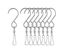XINGSUI Pince à crochet rotative 8 pièces, pince à crochet rotative coupe-vent S, utilisée pour suspendre des carillons éoliens, des paniers de fleurs, des cages à oiseaux, des accessoires de fête