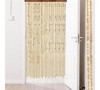XINGWANGG Rideau de Porte Perle de Bambou Naturel,Brins Rideaux de Perles Suspendus,Séparateur de Pièce,Pare-Vue,pour Salon Porch,Personnalisable,Largeur x Hauteur (85cm x 120cm(85 brins))