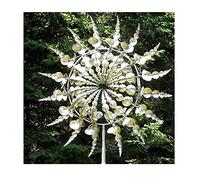 XinGxMei Moulin à vent en métal unique et magique - Sculpture cinétique 3D - 35 x 70 cm, Argenté, 35X70cm