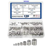 XINGYHENG Lot de 120 inserts filetés M3 M4 M 5 M6 M8 M10 M12 Gaine en acier de type hélicoïdal avec boîte en plastique