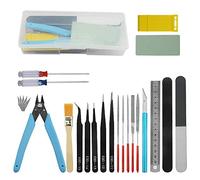 XINGYHENG Lot de 21 outils de modélisation de base avec boîte en plastique pour assemblage, réparation et fixation de voitures Gundam