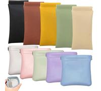 XingyLi 10 Pochettes de Rangement à Fermeture à Pression, Pochettes cosmétiques en Cuir sans Fermeture éclair, Mini Trousse de Maquillage Portable imperméable, Pochette de Voyage à Fermeture