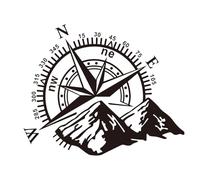 Xingyue Aile 1pc Car Styling Stickers Montagne Boussole Autocollants Drôle Vinyle Modifié Capot Autocollants Guirlande, décoration de beauté de Voiture(Noir,34X48CM)