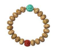 Xingyue Bracelet Bodhi - Fait à la main 8 x 12 mm Pixiu Bouddha Bracelet pour la méditation et la prière - Chapelet en bois unisexe avec coffret cadeau