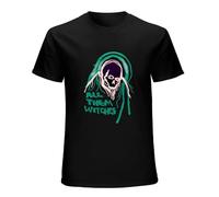 XINGYUE STAR All Them Witches ATW Colourful Skull 100% Cotton Short Sleeve T-Shirt Black XL