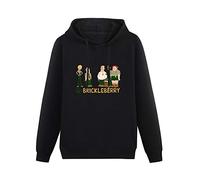 XINGYUE STAR Animated Sitcom Brickleberry Hoody Unisex Ptinted Hoodies Long Sleeve Men's Hooded with Pocket Black L