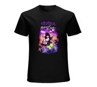 XINGYUE STAR Elvira Mistress of The Dark Horror Film 100% Cotton Short Sleeve T-Shirt Black M