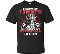 XINGYUE STAR I Know My Limits Majin Vegeta Unisex 100% Cotton Short-Sleeve T-Shirts Black XXL