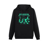 XINGYUE STAR King Gizzard and The Lizard Wizard Hoody Unisex Ptinted Hoodies Long Sleeve Men's Hooded with Pocket Black XXXL