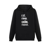 XINGYUE STAR Path of Exile Action Games Power Dark 2021 Hoody Eat, Sleep, Exile, Repea Hoody Unisex Ptinted Hoodies Long Sleeve Men's Hooded with Pocket Black XXL