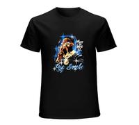 XINGYUE STAR Pop Smoke Retro Style Pop Smoke Graphic Rap 100% Cotton Short Sleeve T-Shirt Black L
