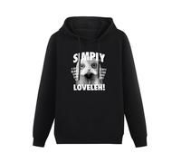 XINGYUE STAR Simply Loveleh Owl Hoody Unisex Ptinted Hoodies Long Sleeve Men's Hooded with Pocket Black L