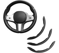 XINHONGJIMAOYI 3pcs Couvre-Volant segmenté pour Porsche Panamera 2 (II) 971 I 2016-2024, Protecteur Antidérapant en Fibre de Carbone, Poignée de Volant Imperméable et Durable,Black