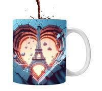 Xinhuju 3D Tower Coffee Mug | Ceramic Tea Cup - 3D France Tower Ceramic Drinking Cup for Coffee, Tea, Milk, Beverage Enthusiasts