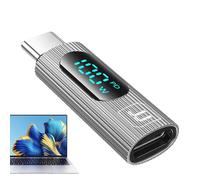 Xinhuju Adaptateur de type C - Connecteur étendu de type C 100 W avec affichage numérique, convertisseur de chargeur pour ordinateur portable, tablette, téléphone portable