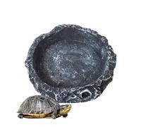 Xinhuju Assiette de nourriture pour reptiles - Bol d'alimentation en résine pour caméléon, dragon barbu | Assiette anti-acape pour superworms, farine, grillons de dubia | Plat alimentaire