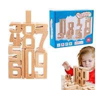 Xinhuju Bâtiment en bois numérique, blocs de bois numériques, jeu éducatif numérique, jeu de mathématiques interactives, intention de 1 à 10 chiffres, jouets éducatifs pour enfants âgés