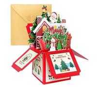 Xinhuju Cartes de Noël 3D Scène festive 3D multicouche à garder | Carte pop-up sapin de Noël à ouvrir Pour , , réunion chez vous, sous le sapin, sur la cheminée, sur UN
