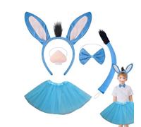Xinhuju Costume de cosplay pour animaux, kit de vêtements pour animaux - Ensemble de costumes pour jupe pour animaux,Toddler Furry Ears Danse avec fil de papille pour Halloween Mascarade