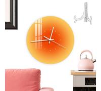 Xinhuju Créatif - Journal historique, décorations acryliques | Design esthétique coucher de soleil, horloge de mouvement silencieuse, chambre à coucher salle de jeux pour une minuterie élégante