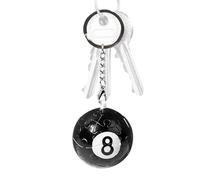 Xinhuju Keychains Black 8 Ball - Keychains 3D Lucky 8 Ball Charm | Paire créative Clés de touche de voiture pour pendentif de sac à dos