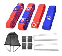 Xinhuju Lignes de volleyball de plage - Marquage de cour, bande extérieure - Kit de frontières réglables pour jardin, zones de jeu de sable, jeux de parc ou jeux de pelouse familiaux avec piquets de