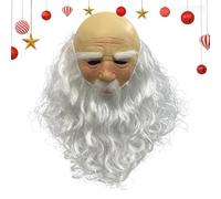 Xinhuju Masque de Père Noël réel - Couvre-visage en latex du Père Noël, fournitures de fête au look doux, couvre-chef de costume respirant pour les réunions d'amis, l'aventure de Noël, le carnaval.