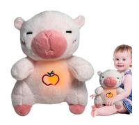 Xinhuju Que Jouet en peluche Que, jouet musical de respiration rythmique en charpentier | Jouet musical de respiration rythmique J, jouet de sommeil apaisant avec lumière mus