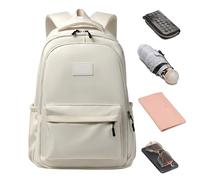 Xinhuju Sacs à dos décontractés pour la journée - Sac type sac à dos | Sac imperméable avec grande capacité pour ordinateur portable voyage randonnée adolescent bagage, blanc, Consulte la