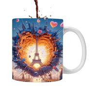 Xinhuju Tasse 3D Paris Tower | Ceramic Tea Cup - 3D France Paris Tower Ceramic Drinking Cup for Coffee, Tea, Milk, Beverage Enthusiasts