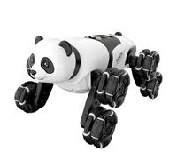 Xinhuju Voiture RC Jouet Acrobatique,Voiture Télécommande 8 Roues avec Pulvérisation - Véhicule Robot de Course Panda pour Garçons et Adolescents